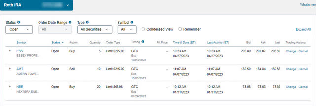 Jane Roth IRA - Open Trades 2023-5-25