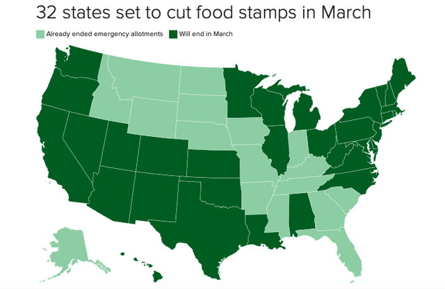 Map of SNAP cut off dates