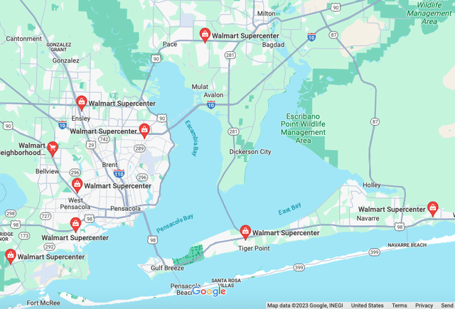 Map of Walmart Locations