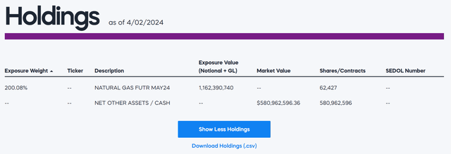 BOIL portfolio holdings